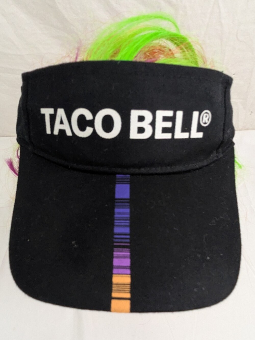 Taco Bell Black Visor with Color Block Stripe NWOT